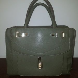 Olive Green Briefcase Style Handbag
